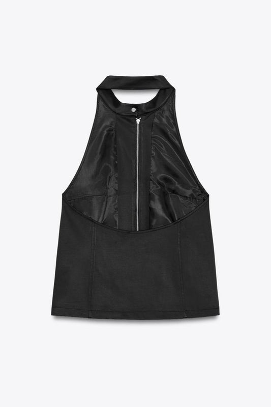 HALTER TOP WITH ZIP