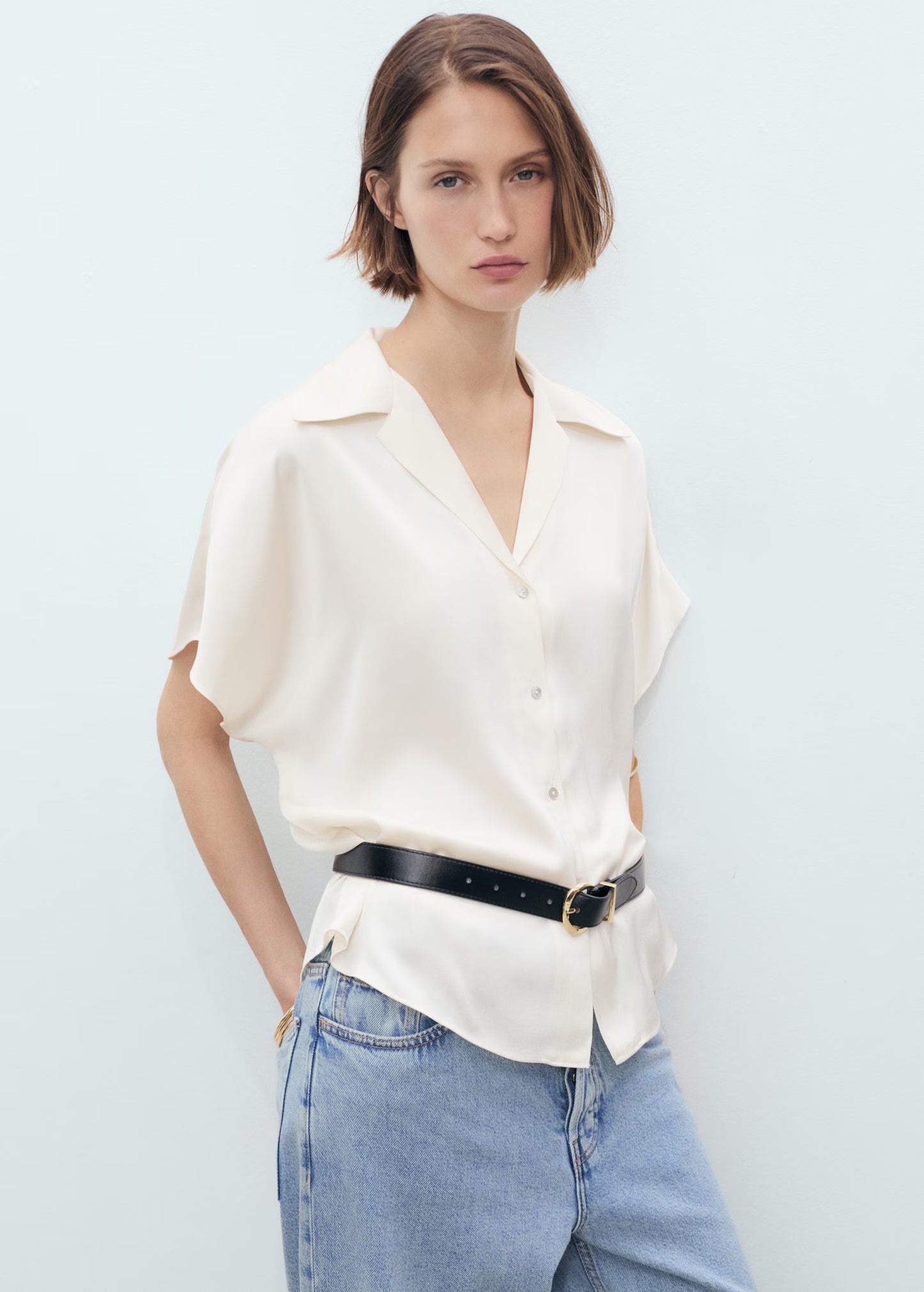 SATIN SHORT SLEEVE SHIRT