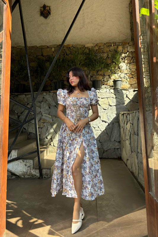 FLORAL PUFF SLEEVE DRESS