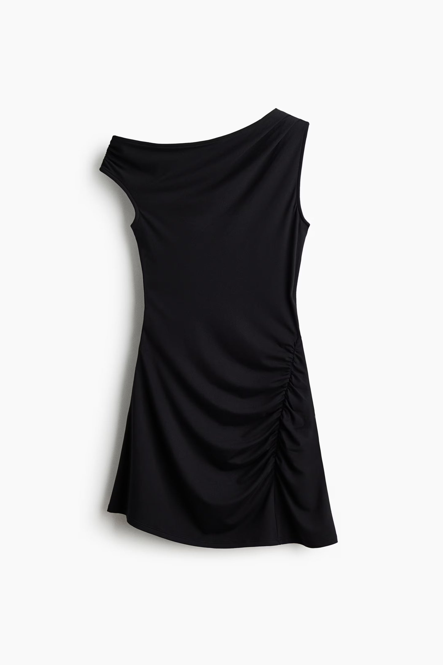 GATHERED ONE SHOULDER DRESS