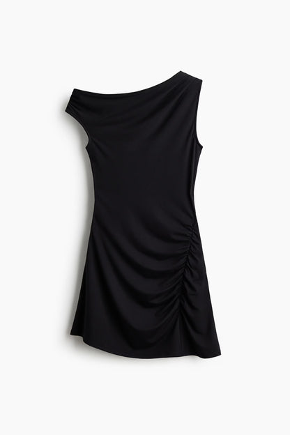GATHERED ONE SHOULDER DRESS