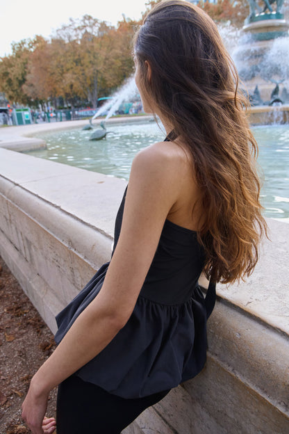 HALTER TOP WITH BACK BOW