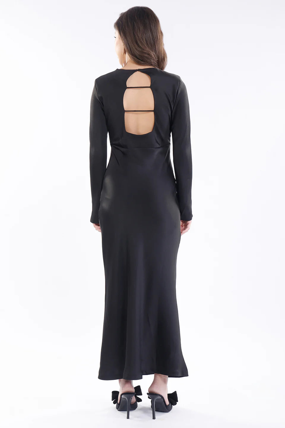 SATIN STYLISH BACK MAXI GOWN