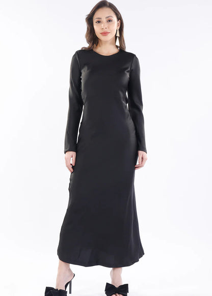 SATIN STYLISH BACK MAXI GOWN