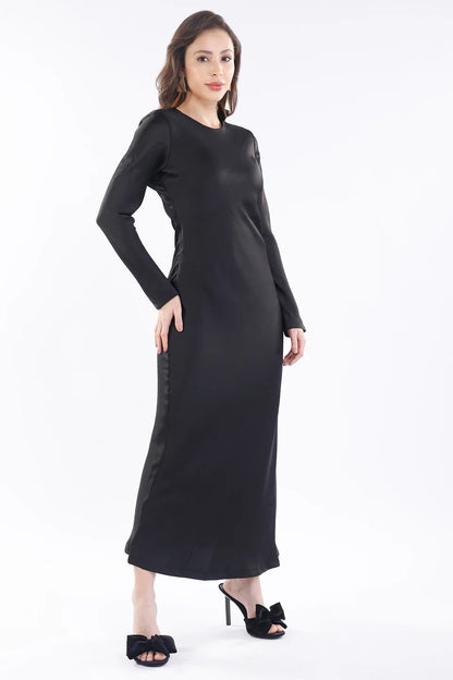 SATIN STYLISH BACK MAXI GOWN