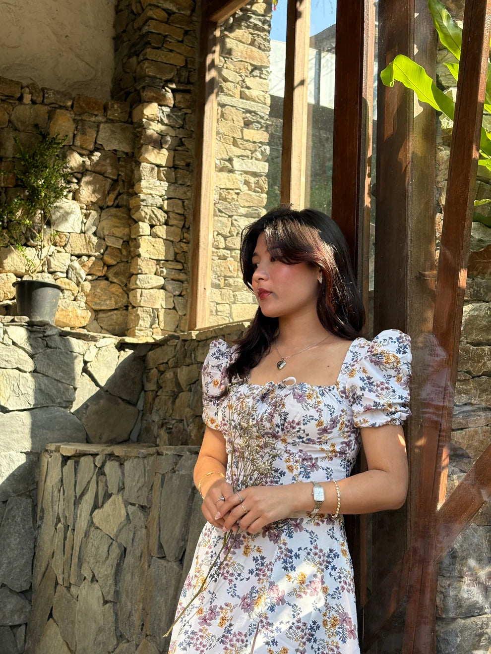 FLORAL PUFF SLEEVE DRESS