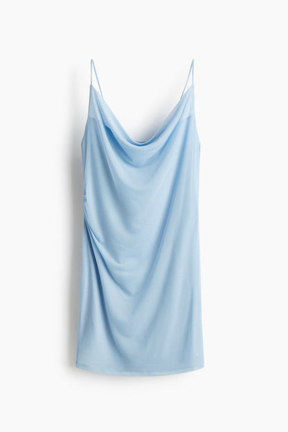 DRAPED MESH DRESS