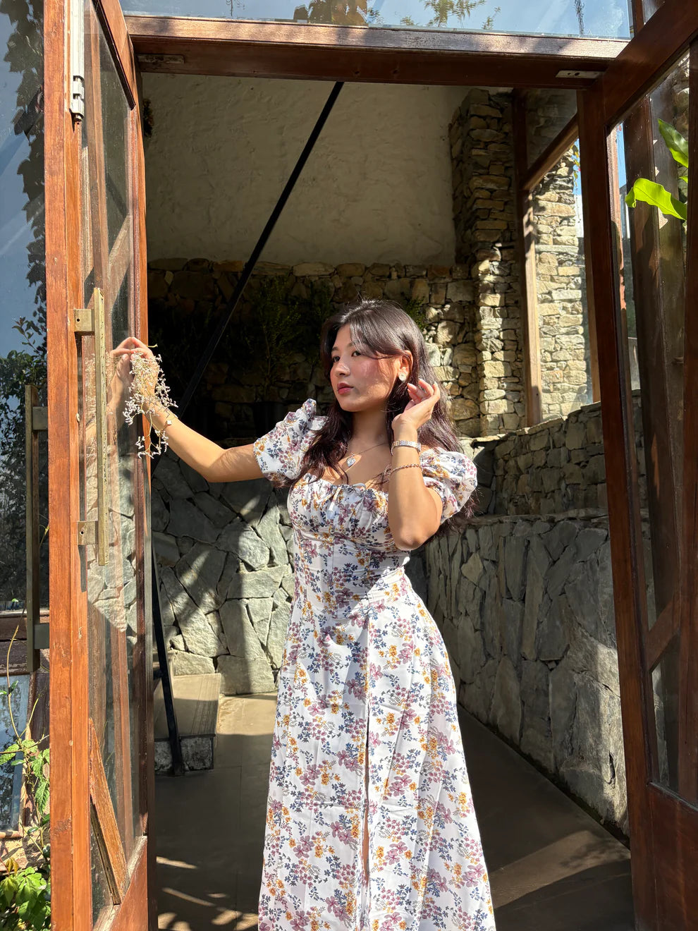 FLORAL PUFF SLEEVE DRESS