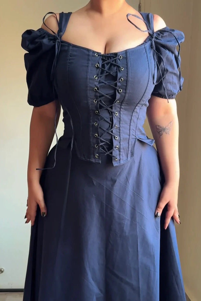 NAVY BLUE CORSET  DRESS
