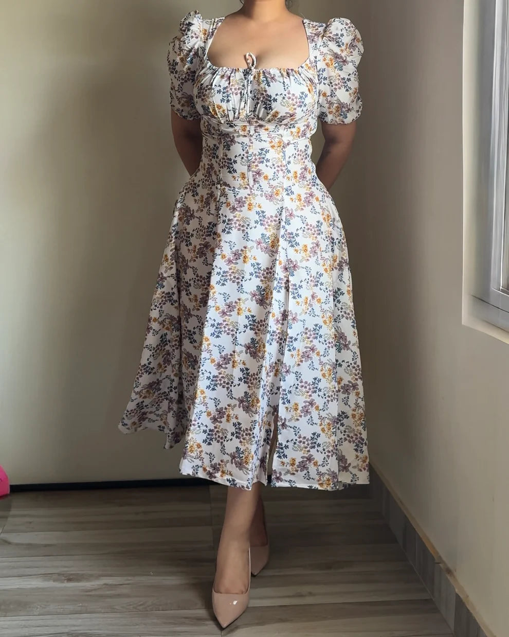 FLORAL PUFF SLEEVE DRESS