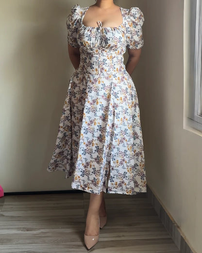 FLORAL PUFF SLEEVE DRESS