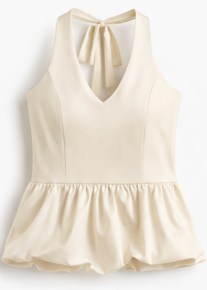 HALTER TOP WITH BACK BOW