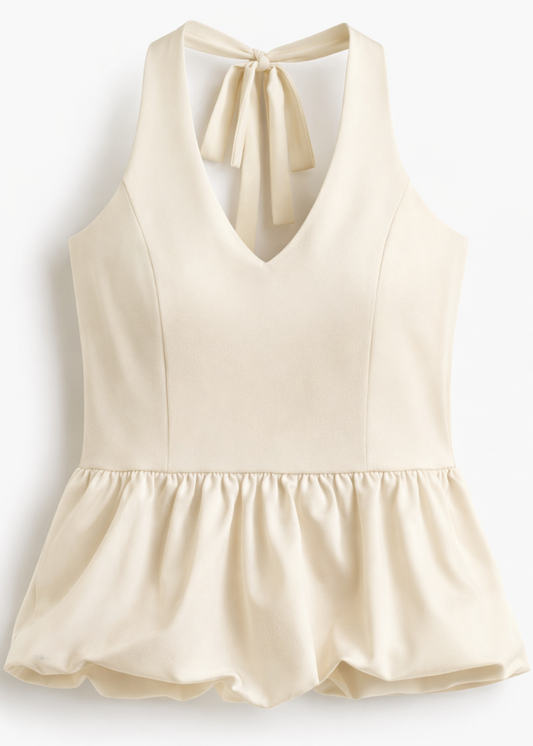 HALTER TOP WITH BACK BOW