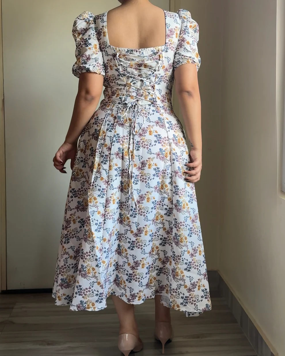 FLORAL PUFF SLEEVE DRESS