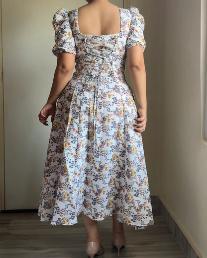 FLORAL PUFF SLEEVE DRESS