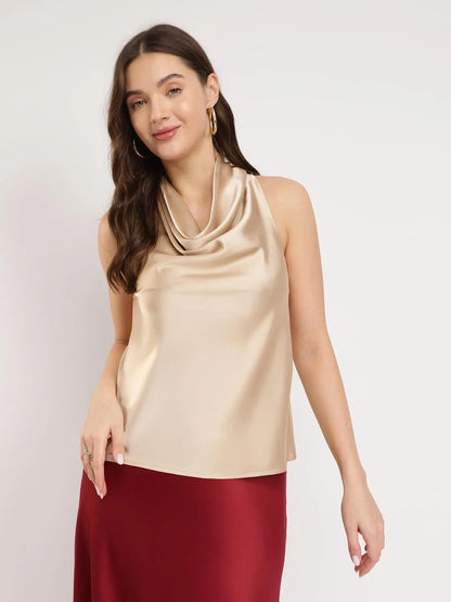 HALTER TOP WITH COVERED BACK