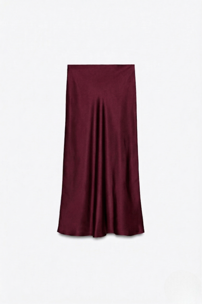SATIN MIDI SKIRT