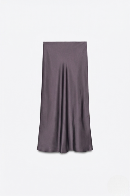 SATIN MIDI SKIRT