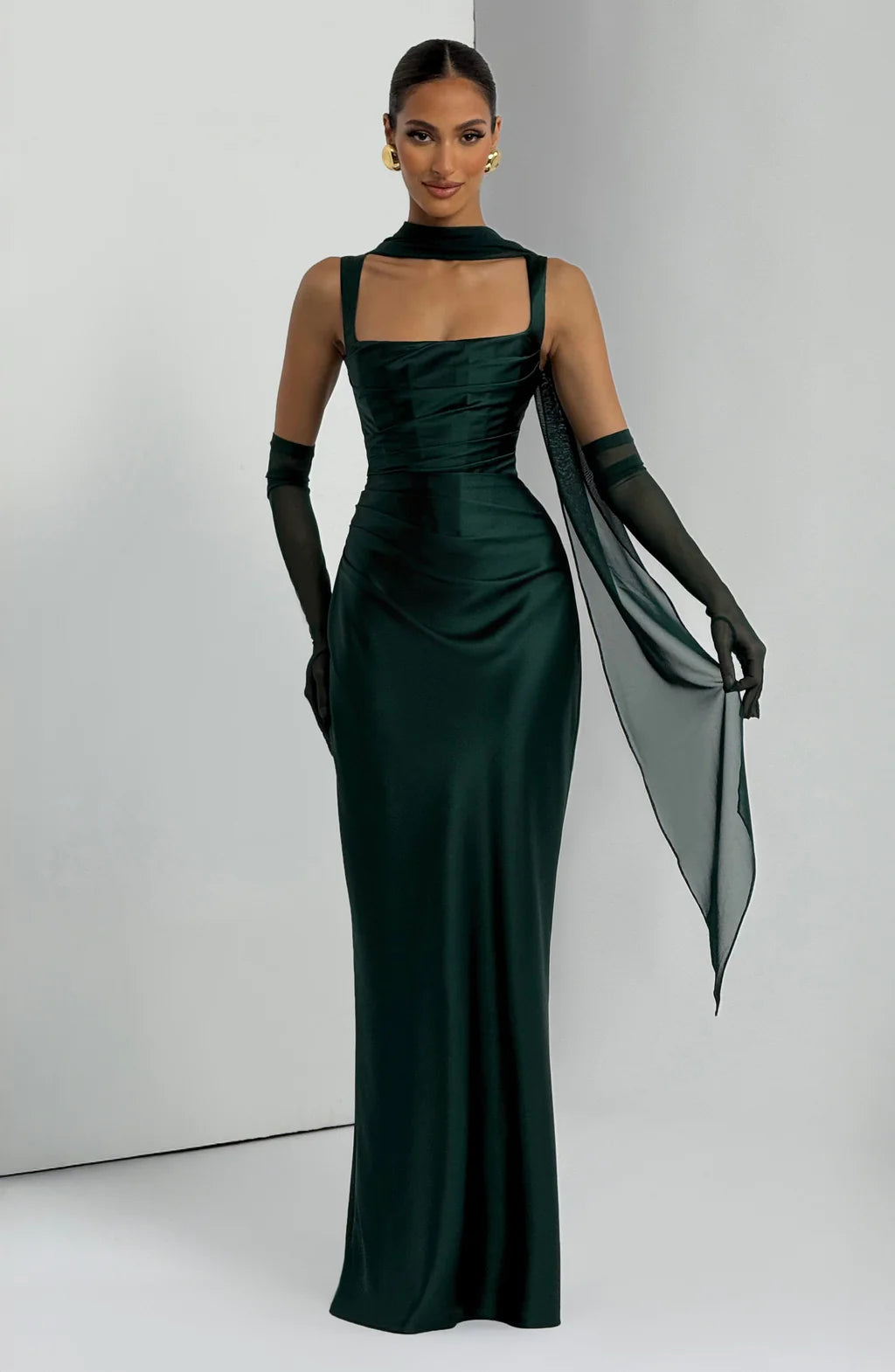 CALANTHE MAXI DRESS — EMERALD