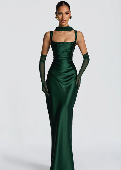 CALANTHE MAXI DRESS — EMERALD