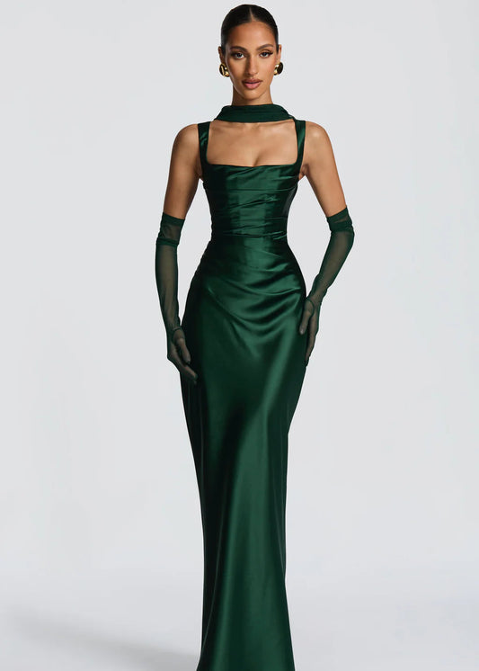 CALANTHE MAXI DRESS — EMERALD