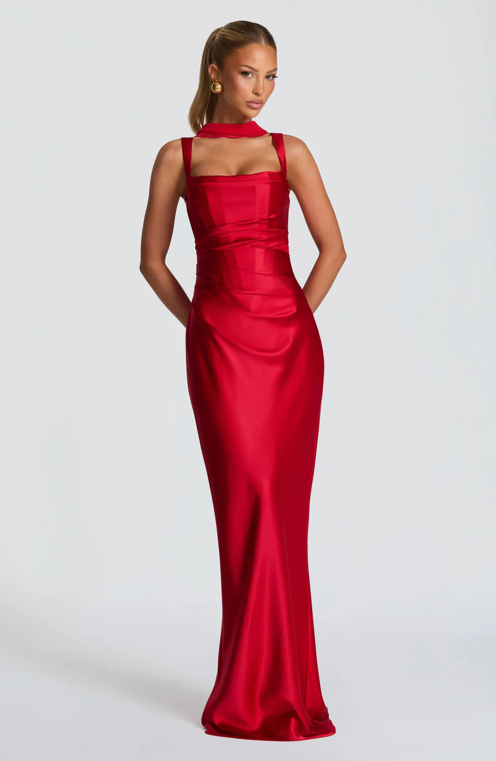CALANTHE MAXI DRESS — RED