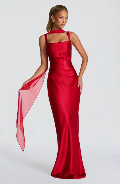 CALANTHE MAXI DRESS — RED