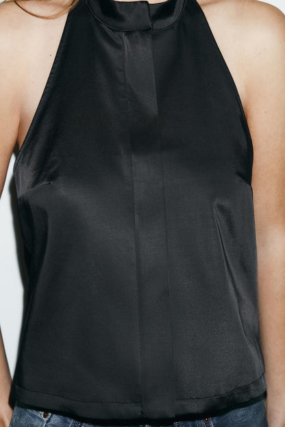 HALTER TOP WITH ZIP